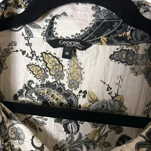 shirt ,blouse,women 4x,crinkle,lightweight,like new,paisley,front closure career - Picture 4 of 13